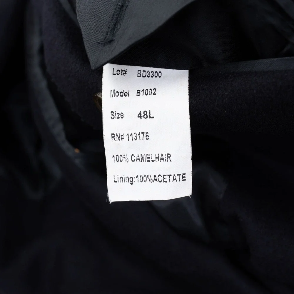 Lords of London Mens Black 100% Camel Hair Blazer Sport Coat 48L B1002